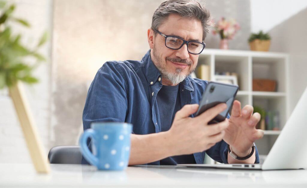 A man on mobile phone